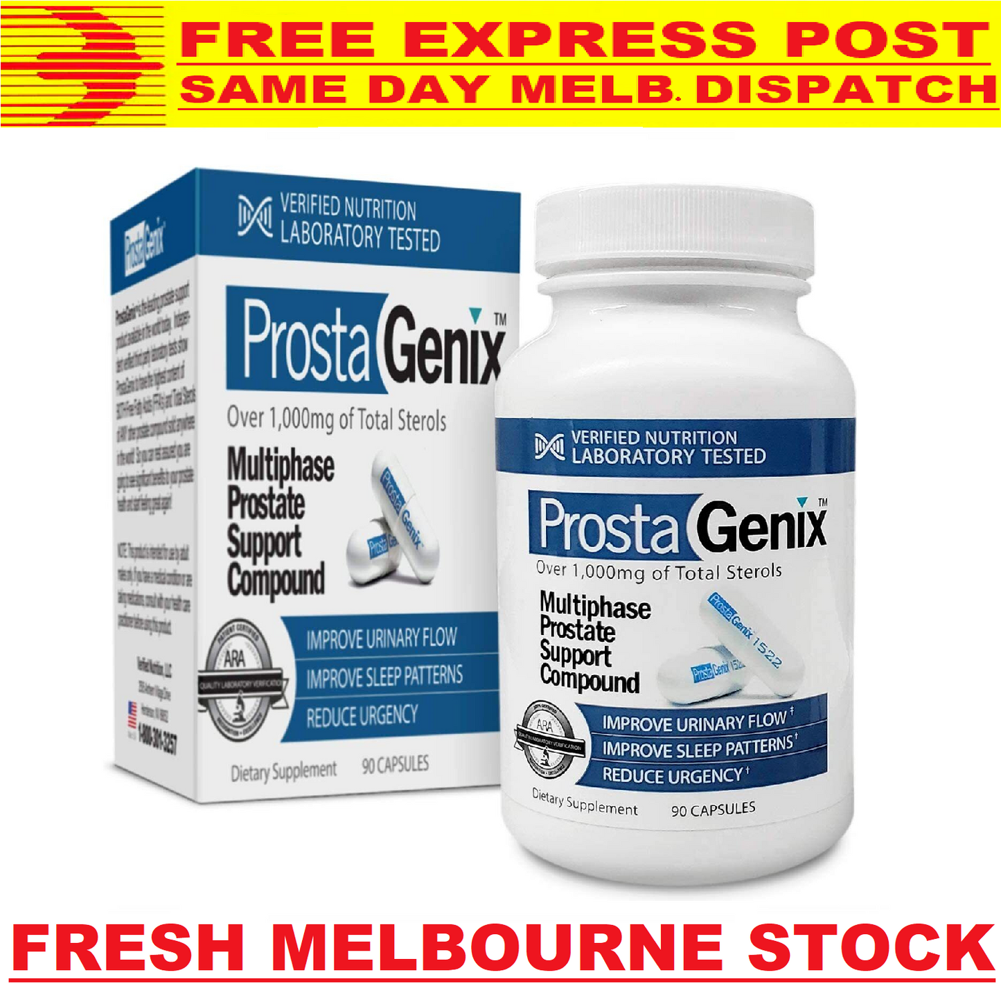 ProstaGenix Advanced Formula 90 Capsules Comprehensive Blend - FREE EXPRESS POST