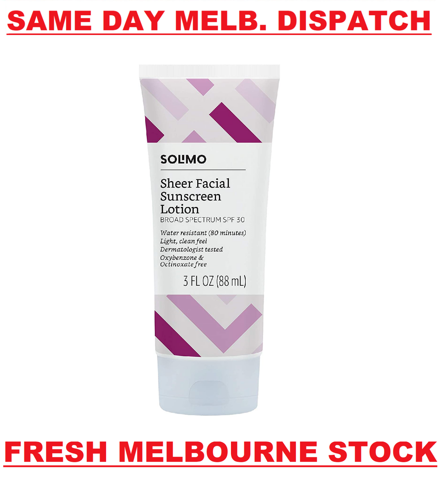 Solimo Sheer Facial Sunscreen Lotion SPF30 UV Protect PA++ Water Resistant 88mL