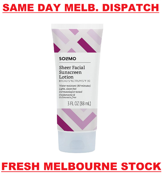 Solimo Sheer Facial Sunscreen Lotion SPF30 UV Protect PA++ Water Resistant 88mL