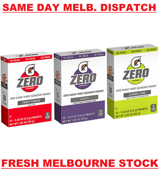 Gatorade Zero Sports Drink Powder-Sugar Free-Fruit Punch, Grape, Lemon Lime-30pk