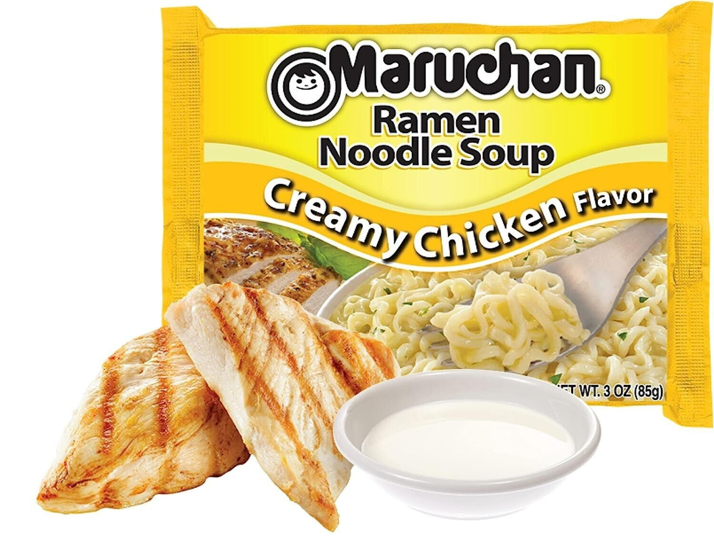 Maruchan Ramen Instant Noodles Soup - Creamy Chicken - 1 Box (24 Packets x 85g)