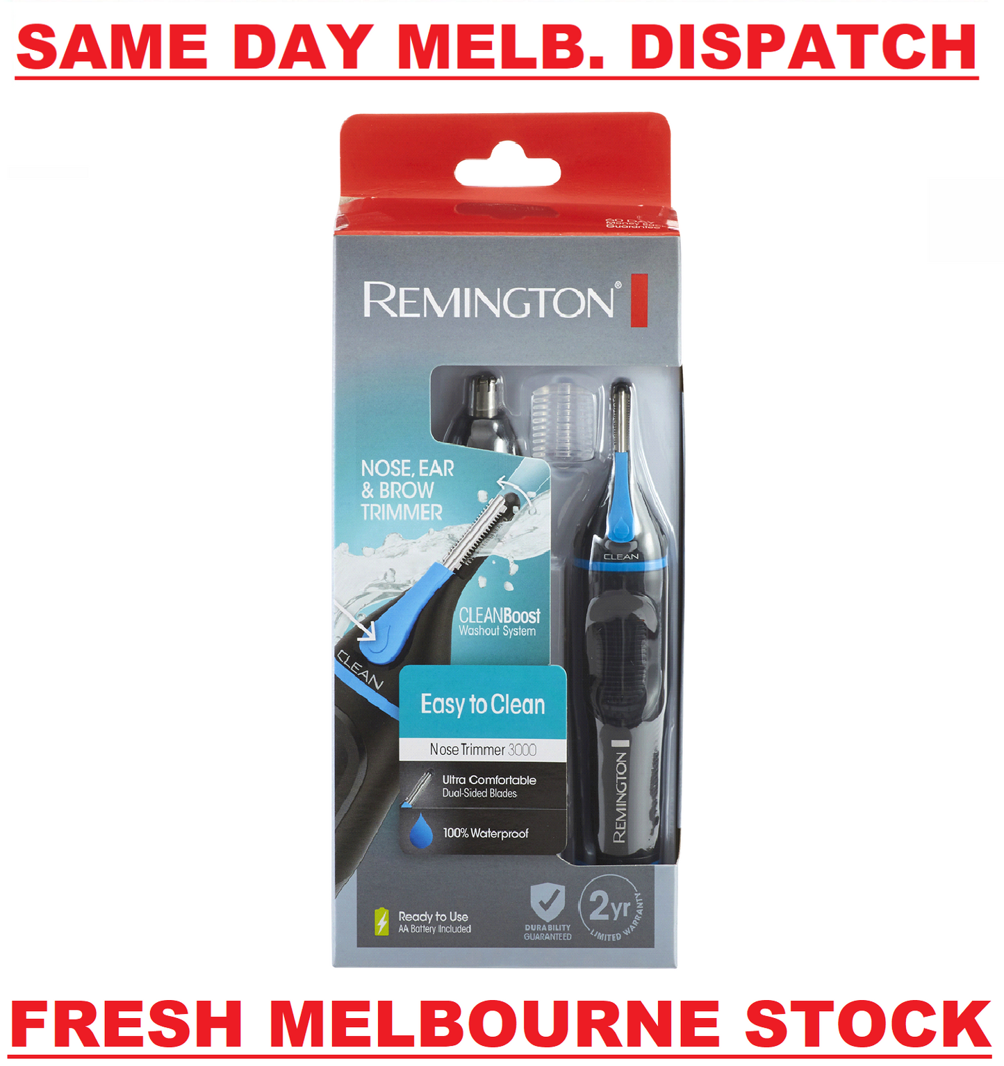 Remington NE3845A Waterproof Wet/Dry Battery-Operated Ear & Nose Detail Trimmer