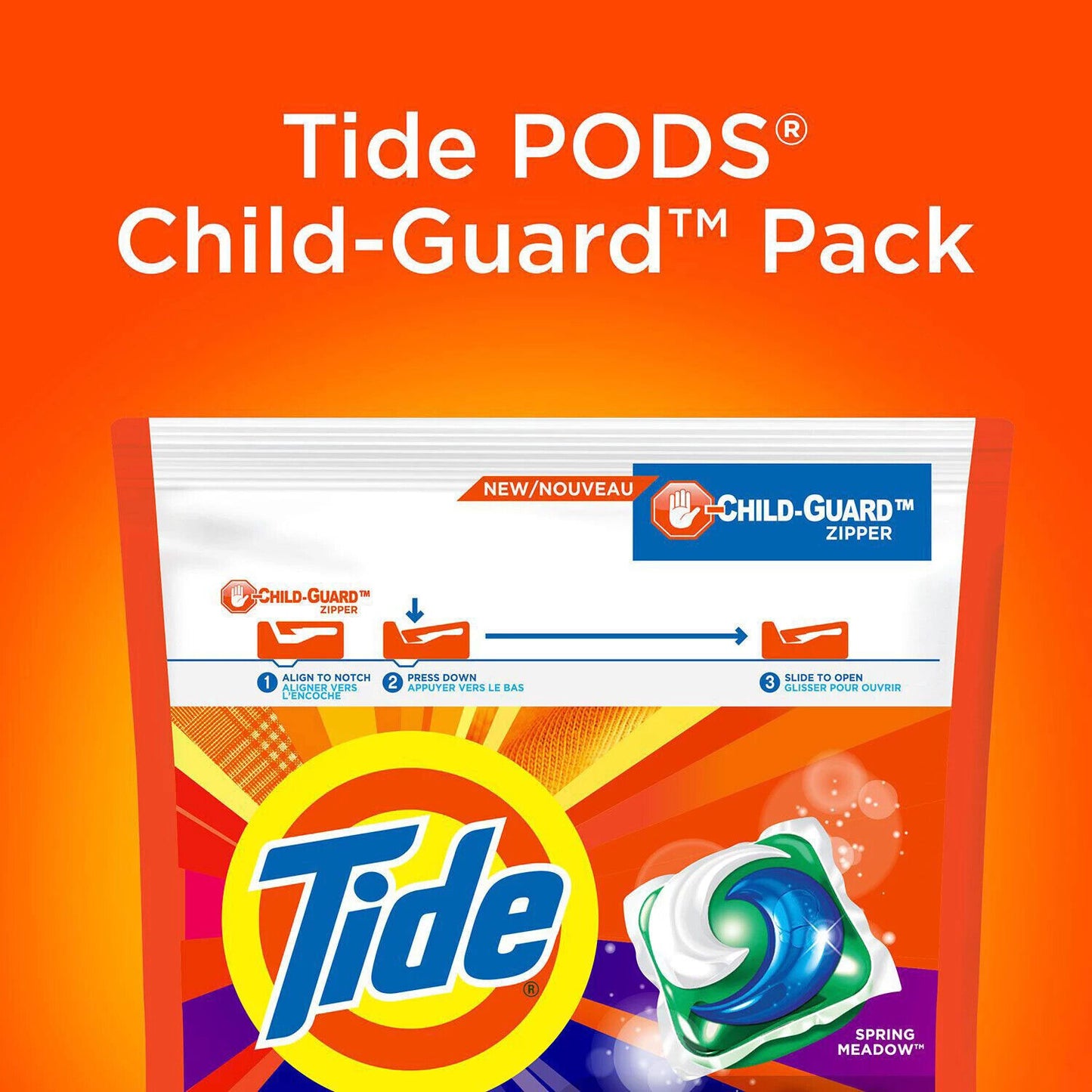 Tide PODS Laundry Detergent Liquid Pacs Capsules, Spring Meadow Scent (42 Count)