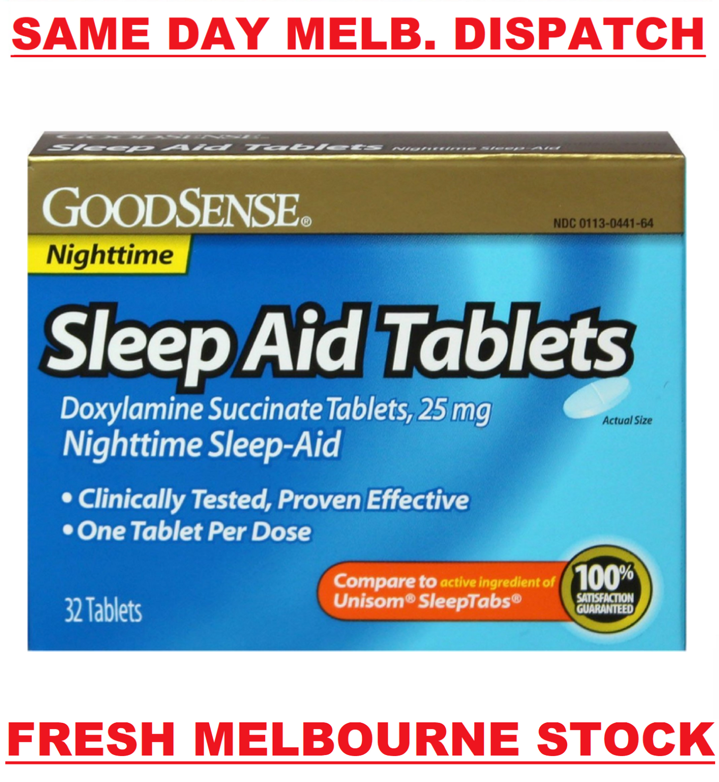Sominex Good Sense Sleep Aid Tablets Doxylamine Succinate 25 mg 32 TABLETS NEW