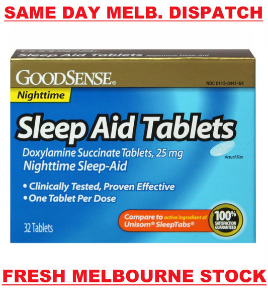 Sominex Good Sense Sleep Aid Tablets Doxylamine Succinate 25 mg 32 TABLETS NEW