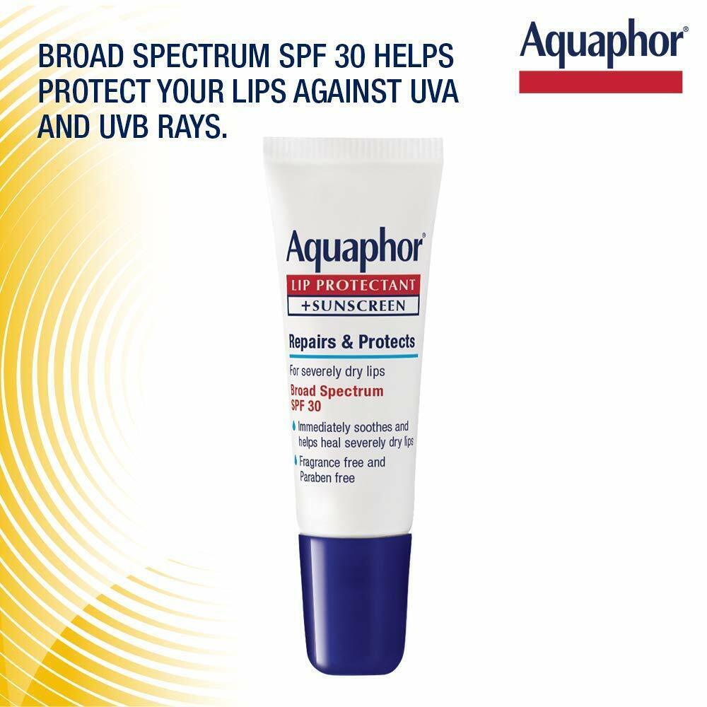 Aquaphor Lip Balm Protectant + Sunscreen SPF30 Severely Dry Chapped Cracked Lips