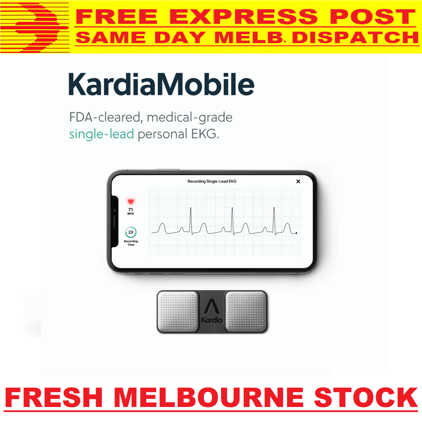 Alivecor KardiaMobile Personal Mobile EKG ECG Monitor Wireless Detects Afib NEW