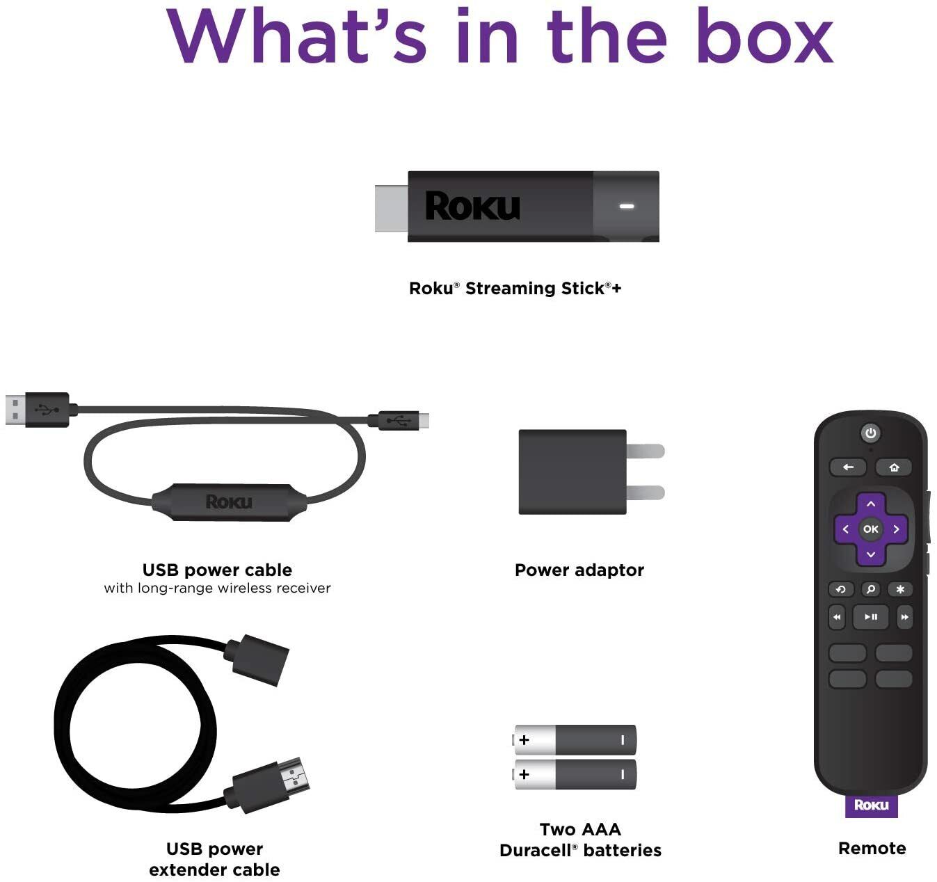 Roku Streaming Stick Plus+ 3810R 4K UHD HDR ULTRA HD w/ NETFLIX PLEX PRIME VIDEO