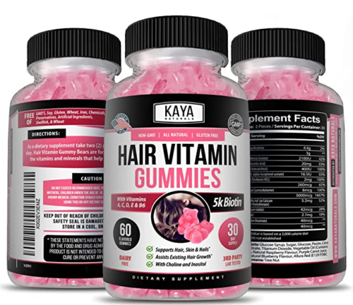 HAIR VITAMIN GUMMIES 5000mcg Biotin HAIR GROWTH FORUMLA 60 Caps - FREE EXPRESS