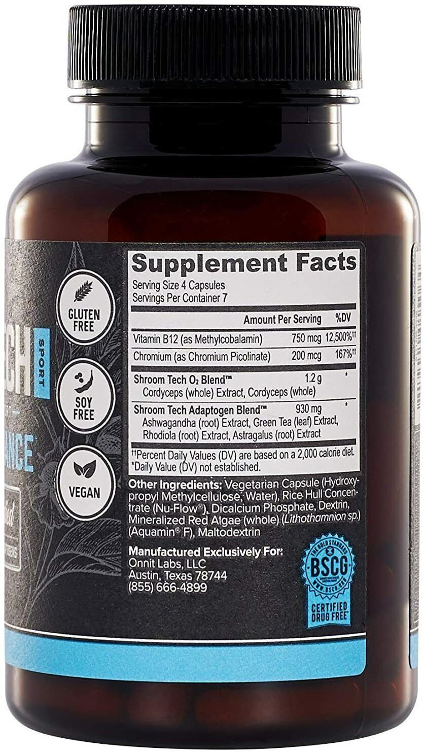 Onnit Shroom Tech Sport 28 Caps CORDYCEPS Joe Rogan JRE Alpha Brain Ashwagandha!