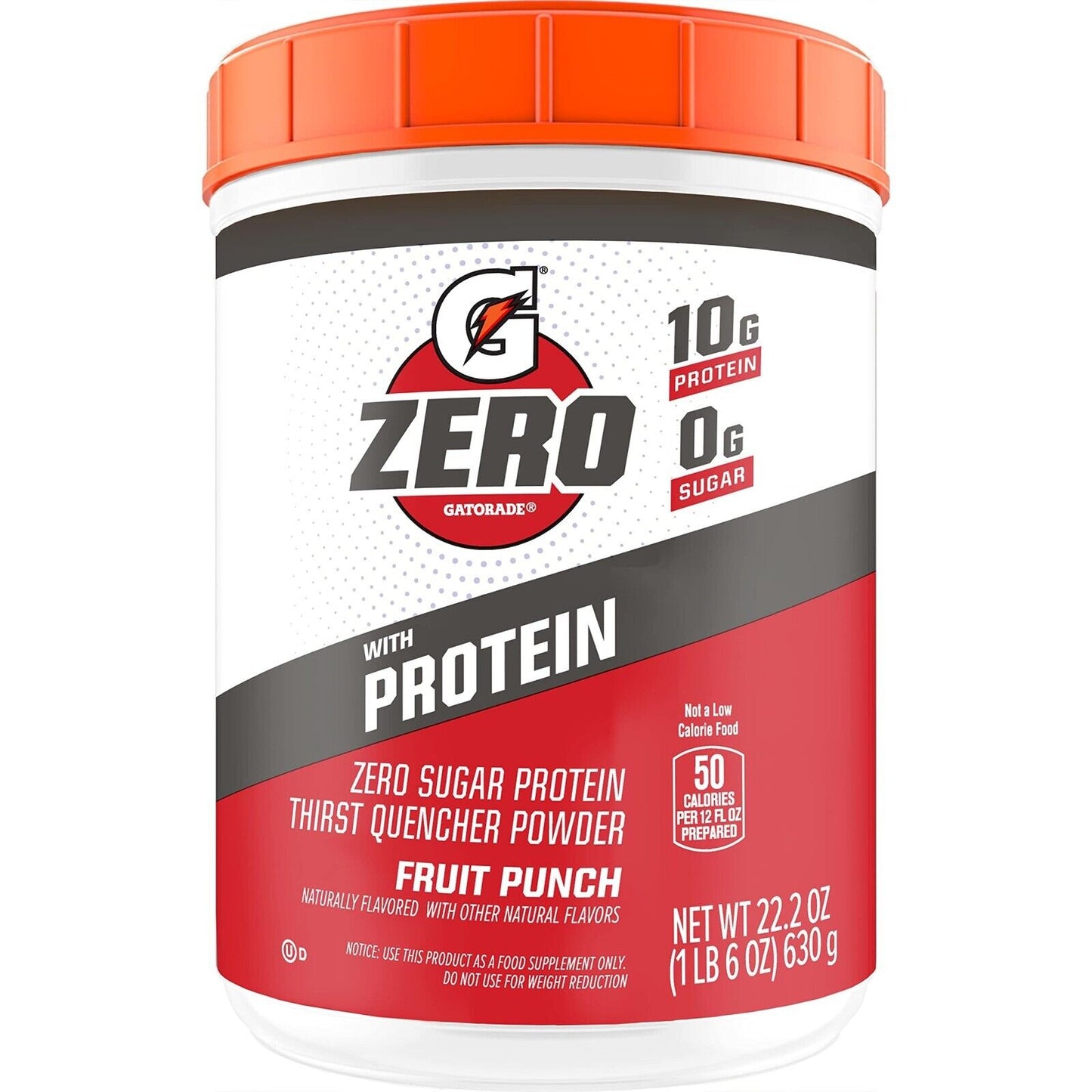 Gatorade ZERO with Protein Sports Drink Powder - FRUIT PUNCH 630g (42 Servings)