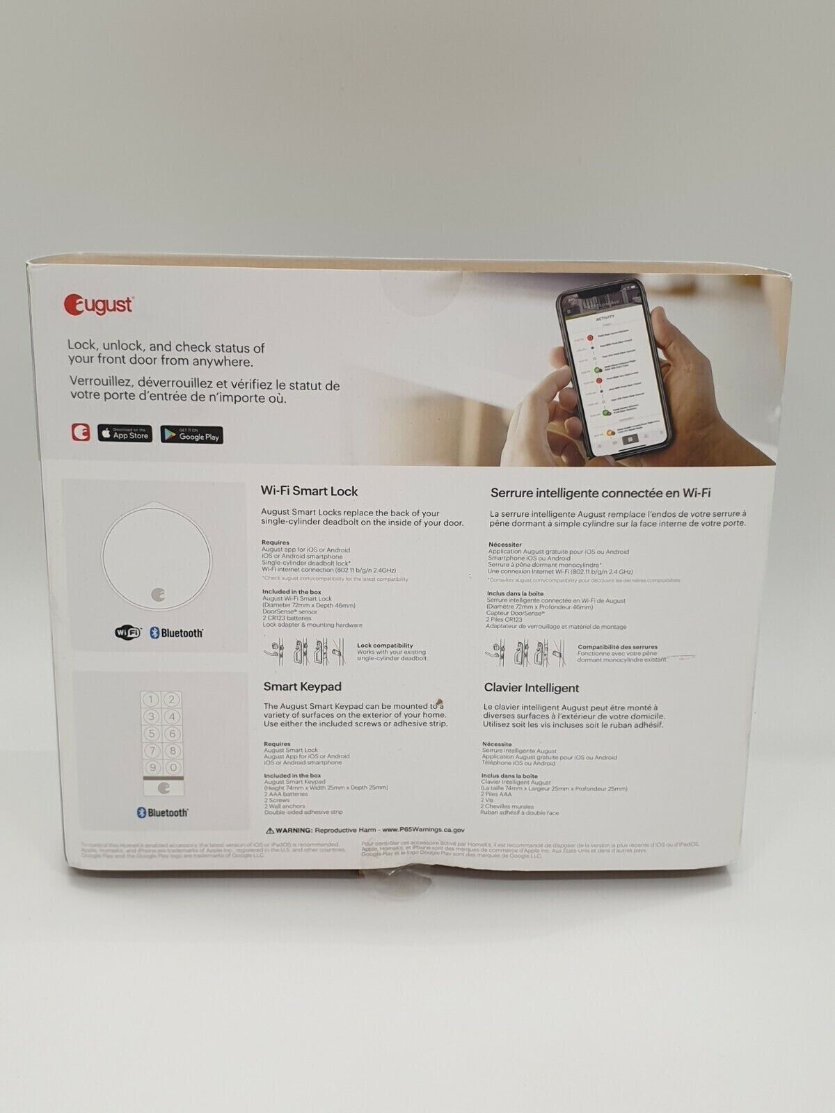August Wi-Fi Smart Lock & Keypad Bundle 4th Gen Keyless Door Built-In WIFI BLACK