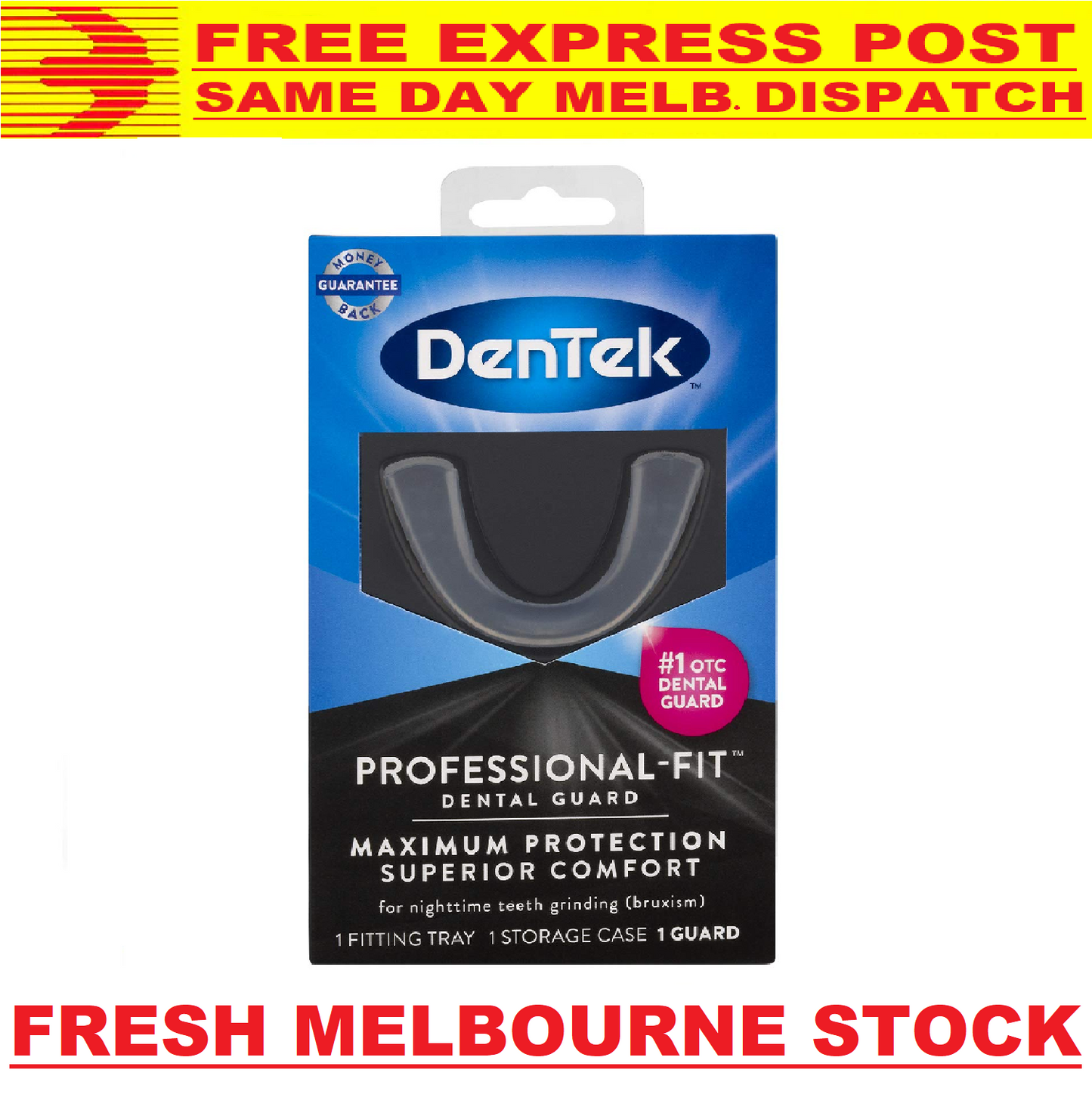 DENTEK MAXIMUM PROTECTION DENTAL GUARD FOR TEETH GRINDING BRUXISM - FREE EXPRESS