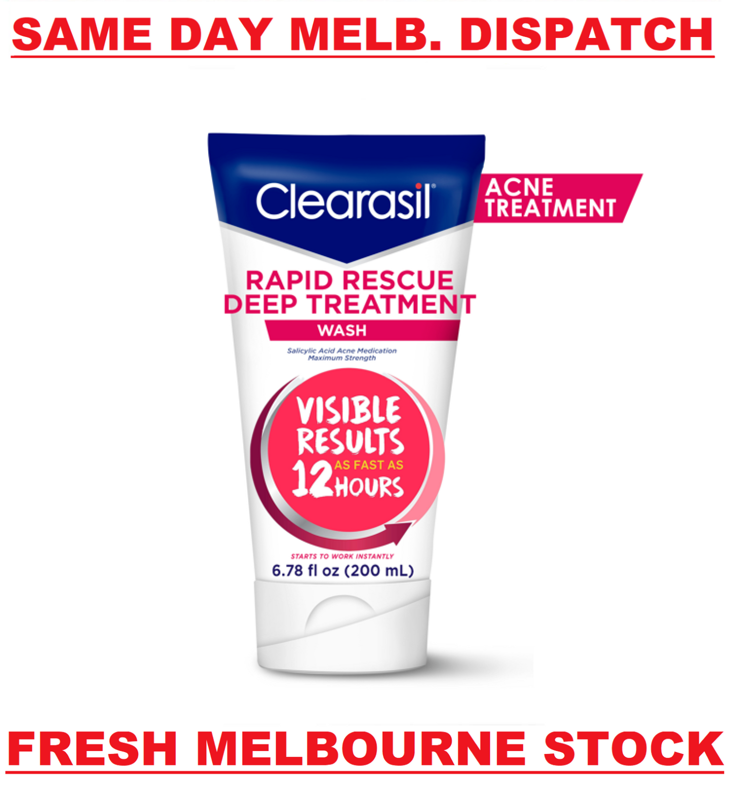 Clearasil Rapid Rescue Deep Treatment - Salicylic Acid 2% Acne Face Wash 200mL