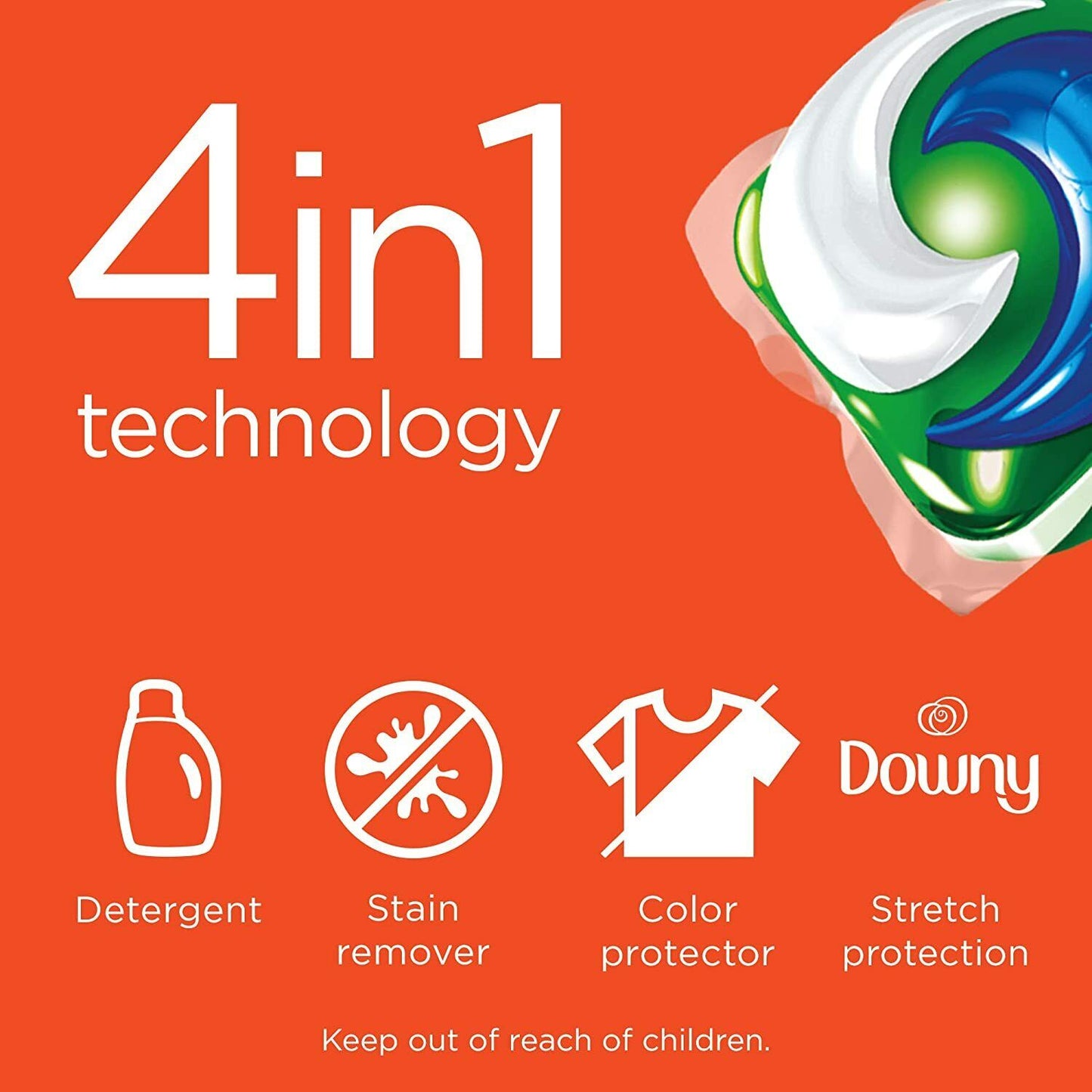 Tide PODS Laundry Detergent Liquid 73 Pacs Capsules April Fresh 4-in-1 Downy 2KG