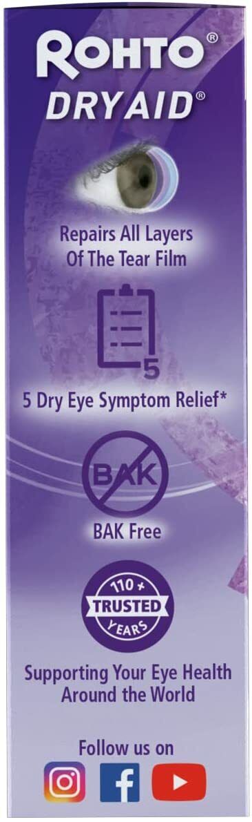 ROHTO COOLING LUBRICANT EYE DROPS - DRY AID TWIN PACK 2 x 10mL FREE EXPRESS POST