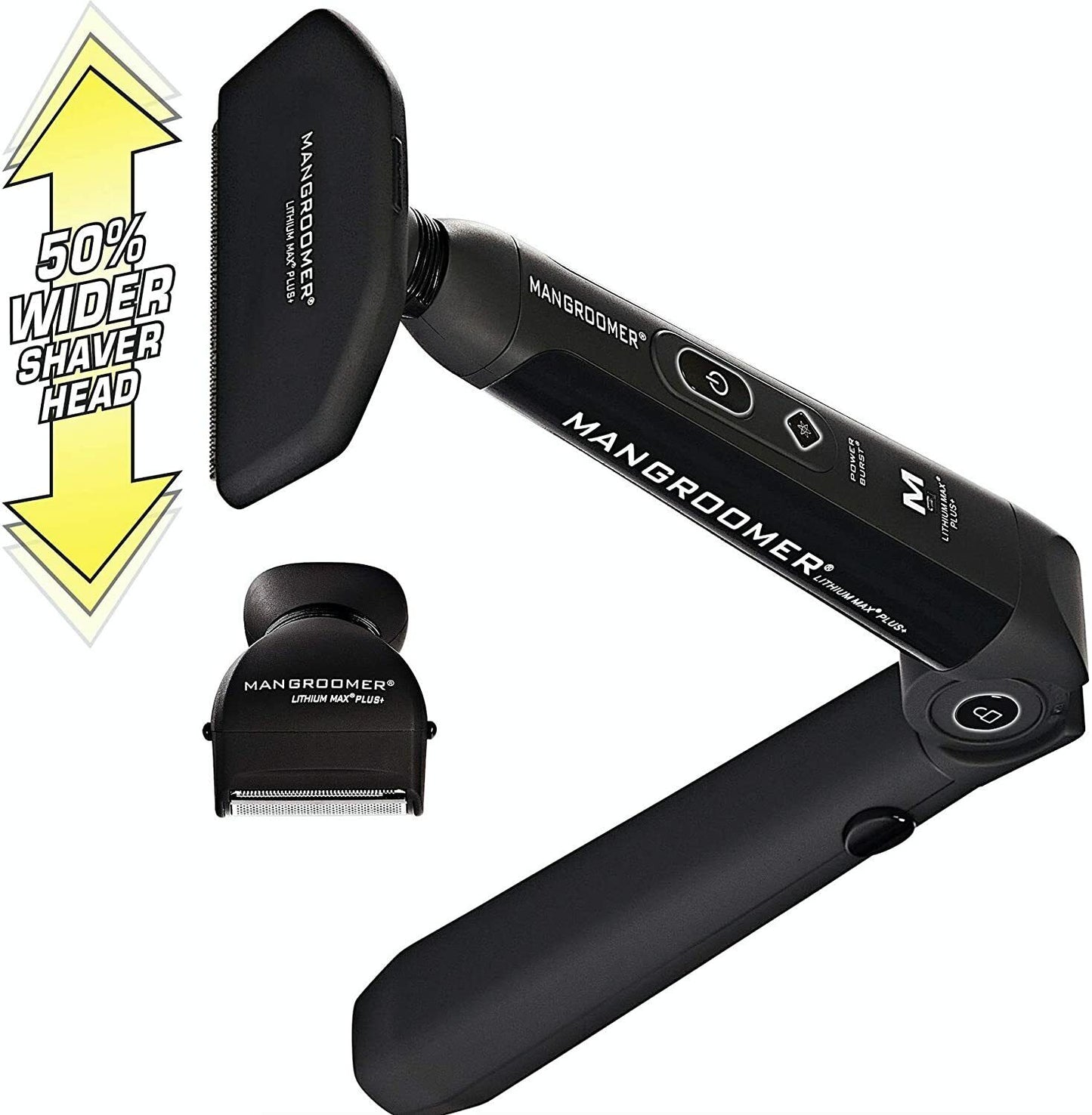 Mangroomer Lithium Max Plus+ WIDE HEAD Back Shaver - Shock Absorber Power Burst