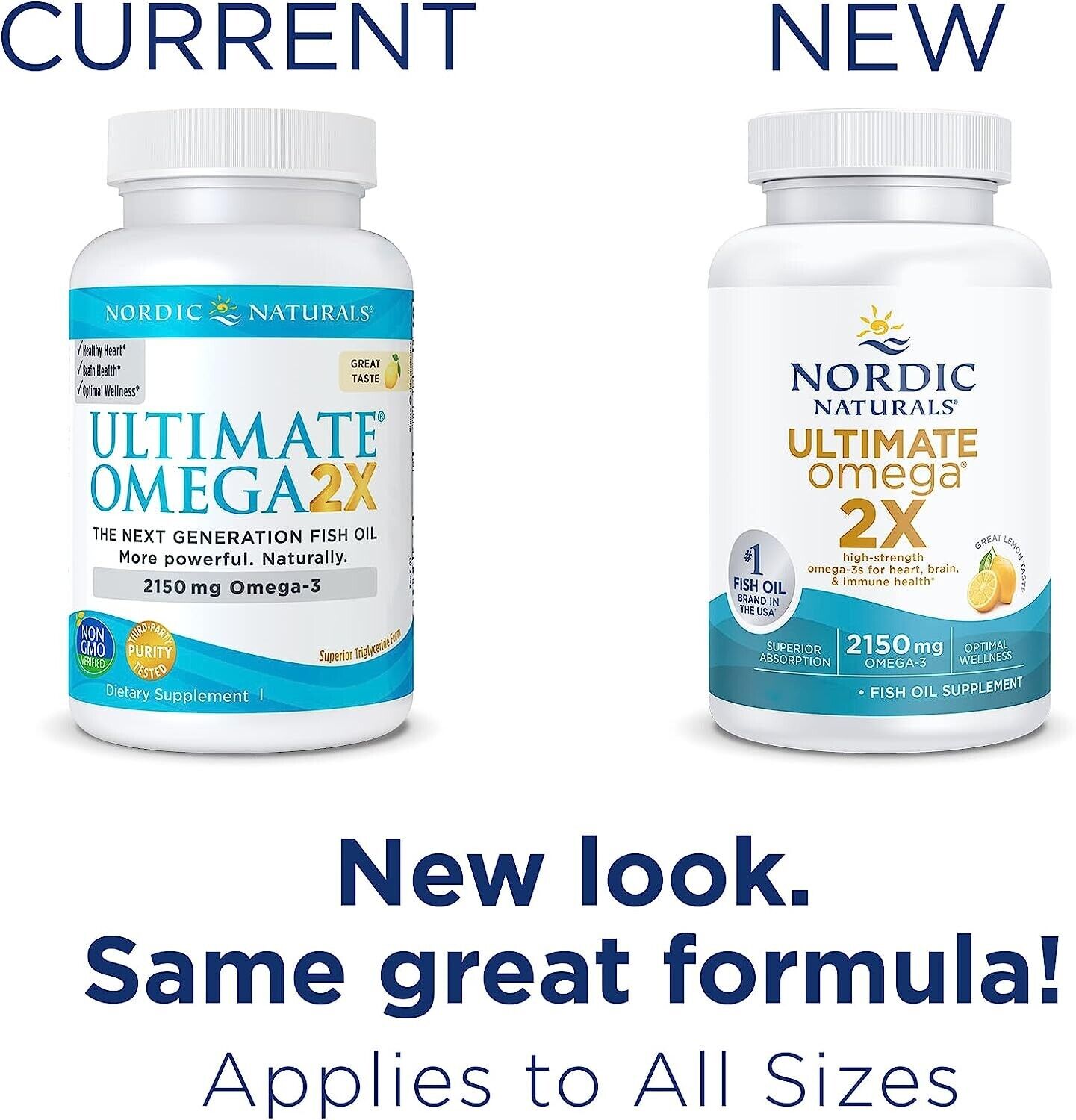 NORDIC NATURALS Ultimate Omega 2X 2150mg EPA/DHA Fish Oil - 60 Soft Gels Lemon