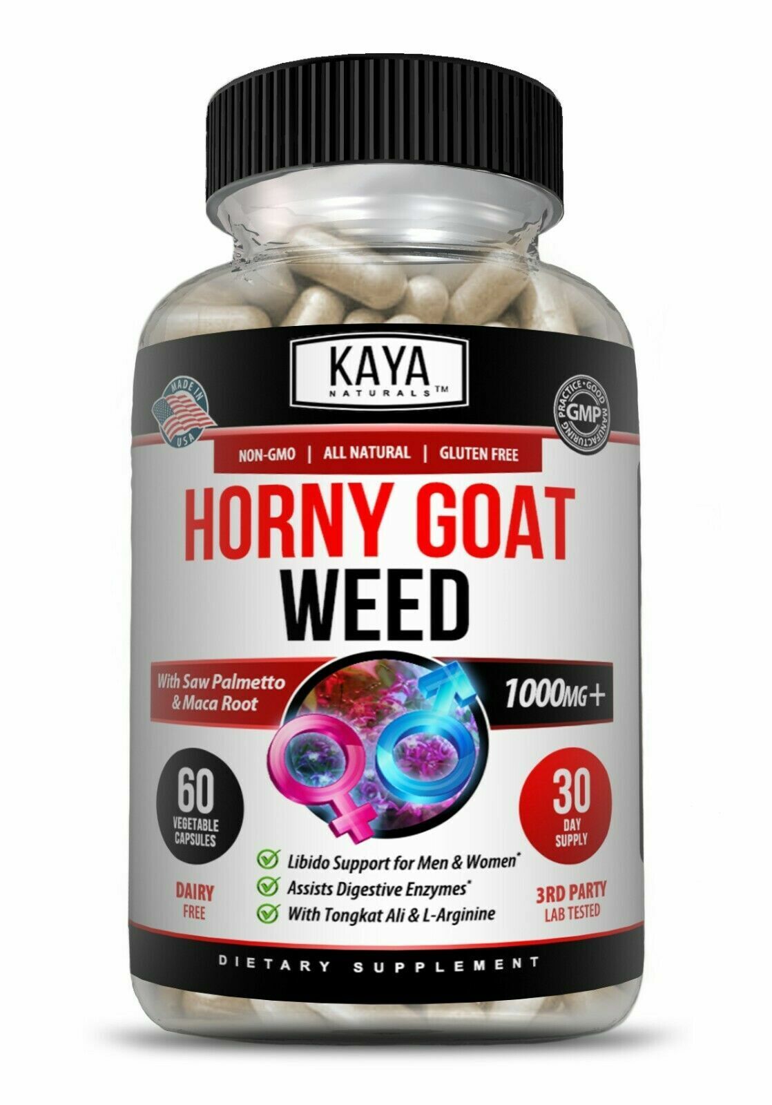 Horny Goat Weed 1560mg LIBIDO BOOSTER APHRODISIAC 60 Caps - FREE EXPRESS POST!