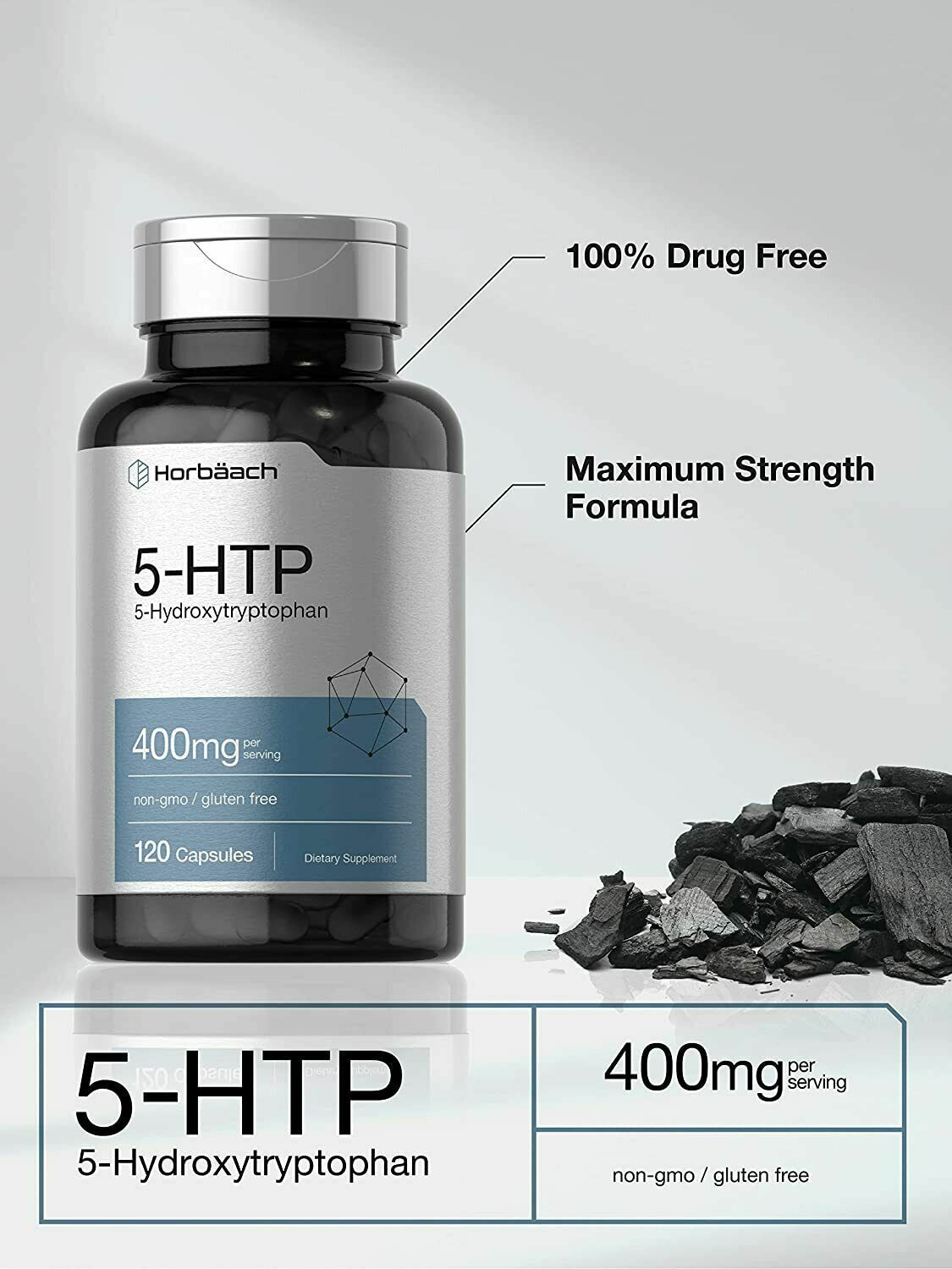 5-HTP 400mg Serve EXTRA STRENGTH Serotonin Sleep Stress Anxiety HORBAACH 120 Cap