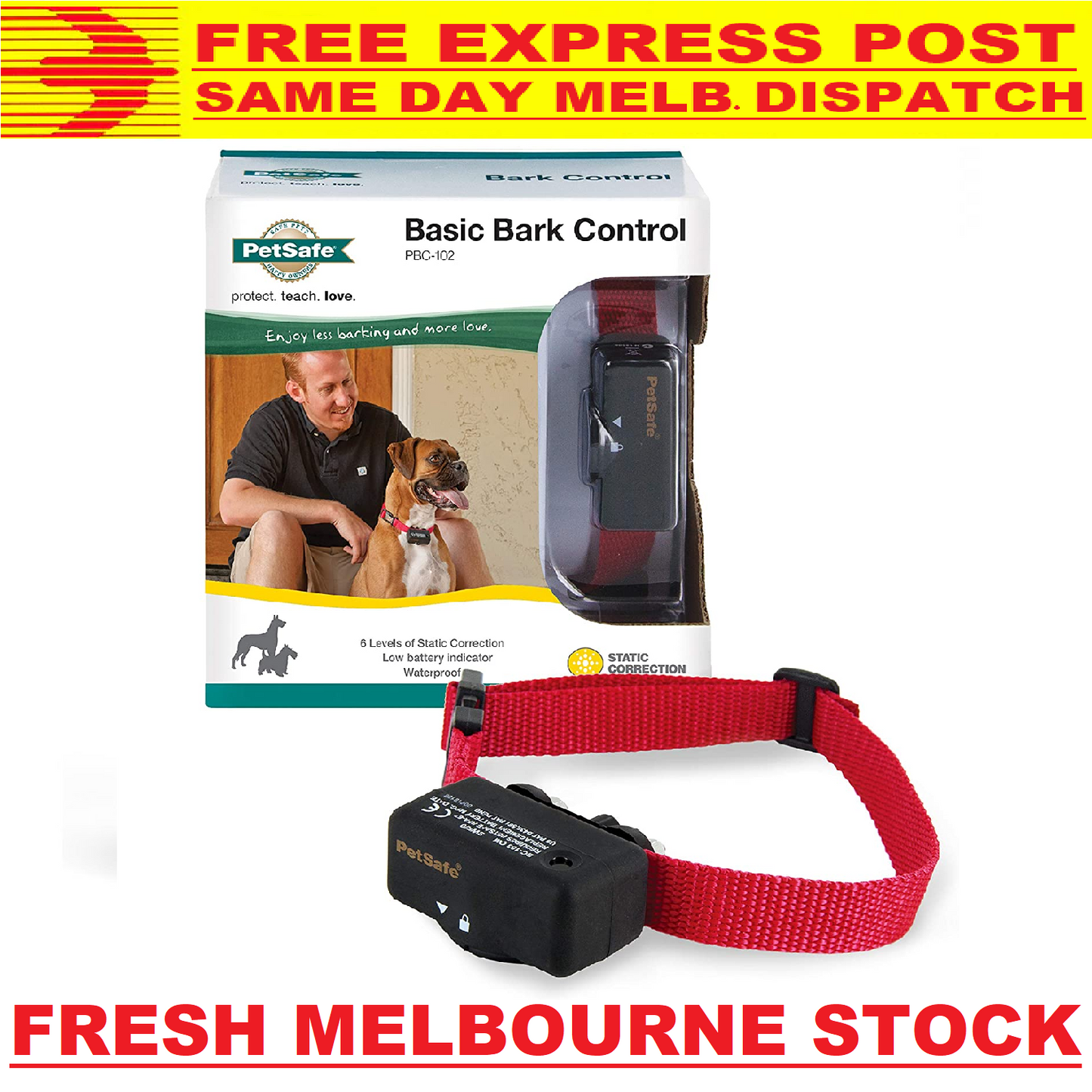 PetSafe Static Bark Control Collar - Stop Barking PBC19-10765 FREE EXPRESS POST!