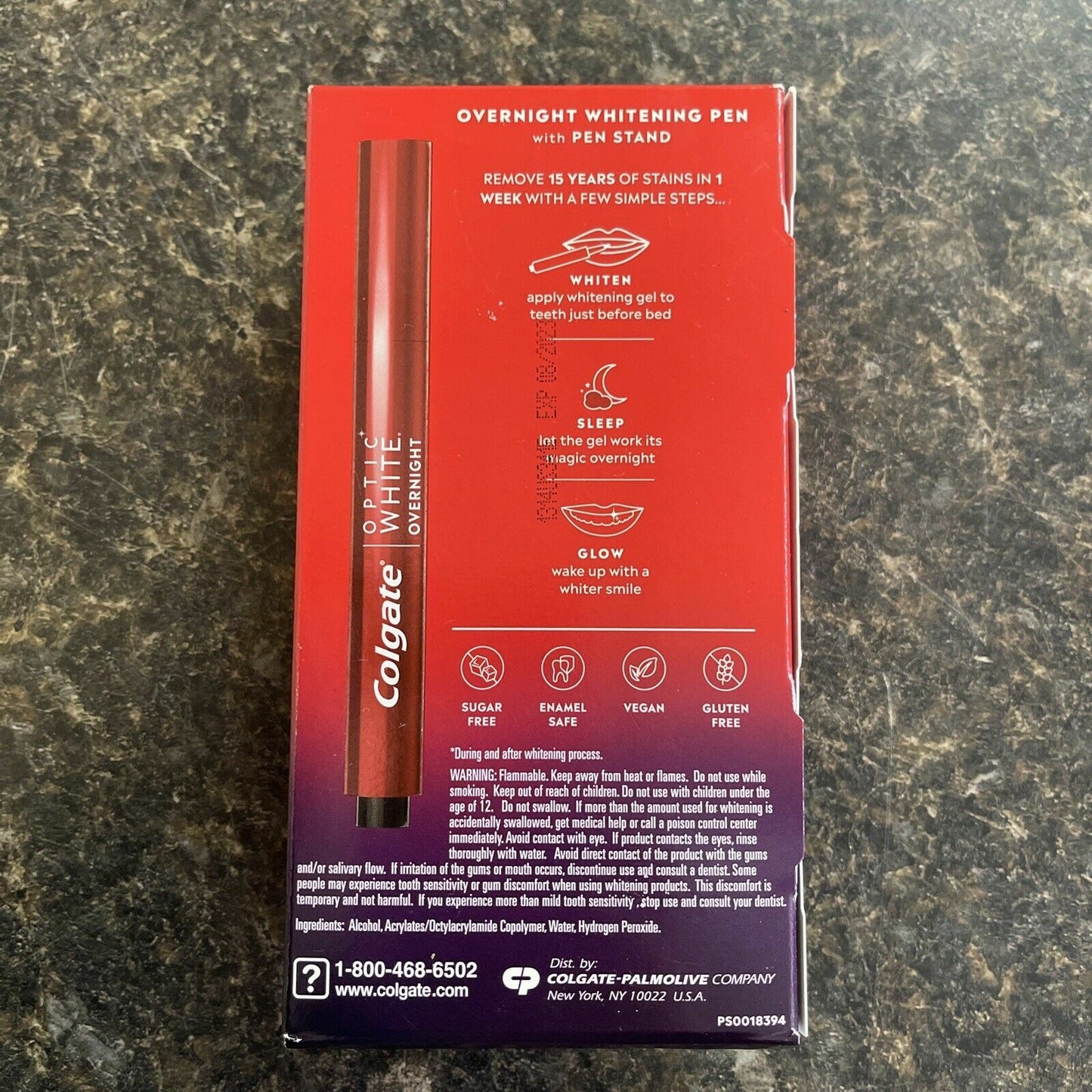 COLGATE Optic White Overnight Teeth Whitening Pen - 35 Treatments - USA VERSION