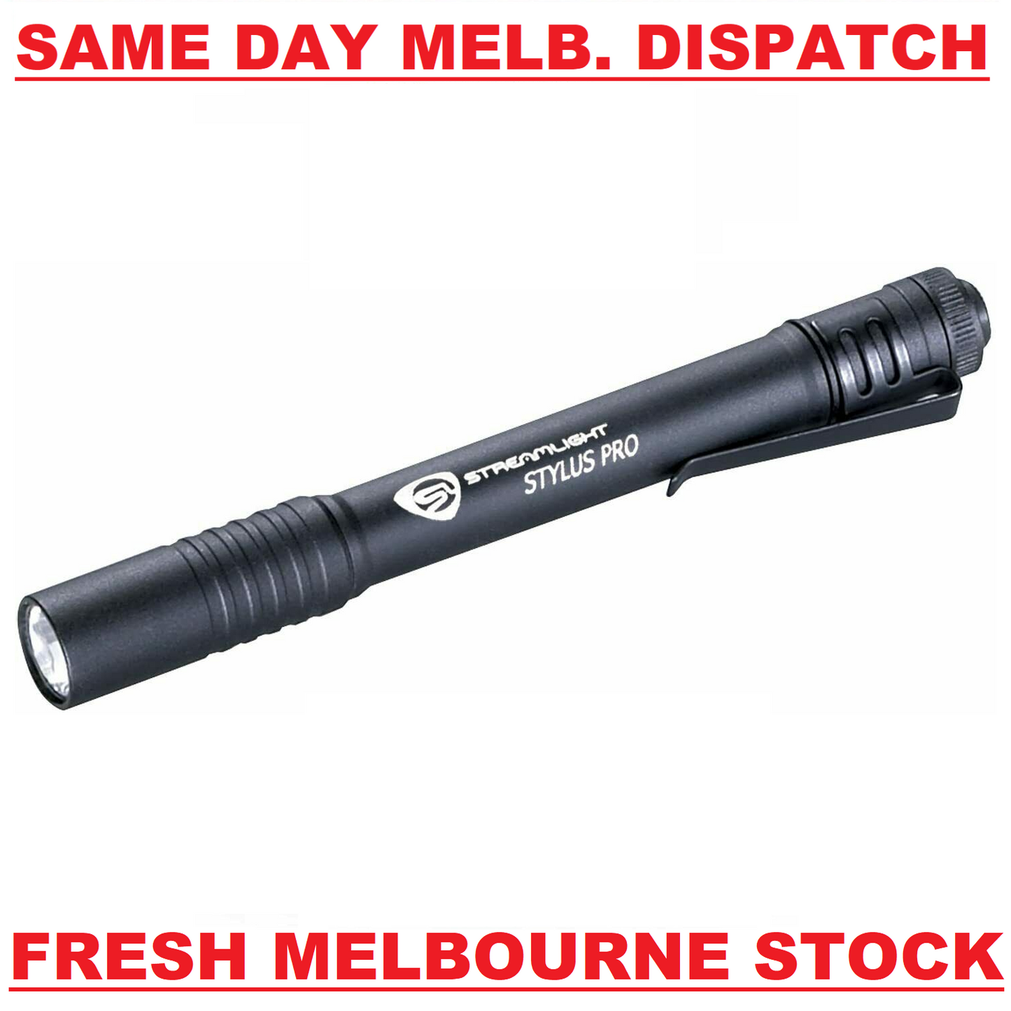 Streamlight 66118 Stylus Pro PenLight + Holster, Black with White LED 100 Lumens