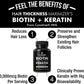 BIOTIN 10000 mcg + KERATIN 500mg HAIR GROWTH VITAMINS REDUCE HAIR LOSS - 30 CAPS