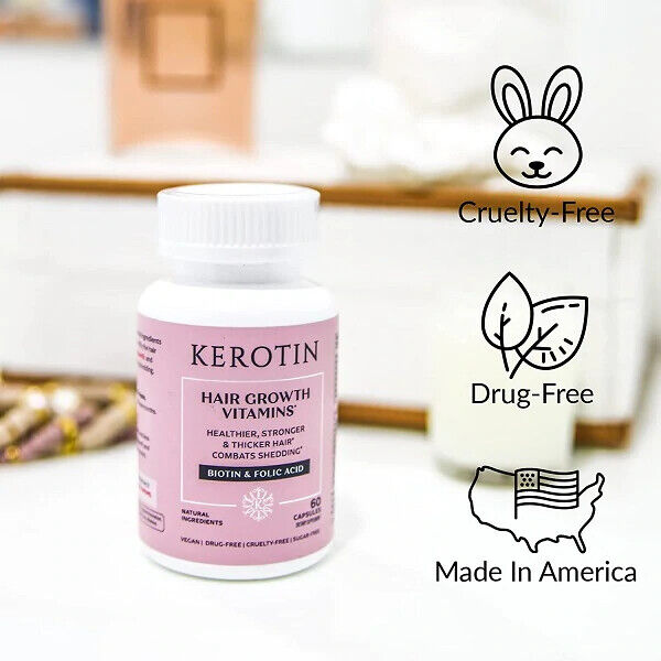 KEROTIN HAIR GROWTH VITAMINS Hair Loss DHT Blocker Supplement - FREE EXPRESS
