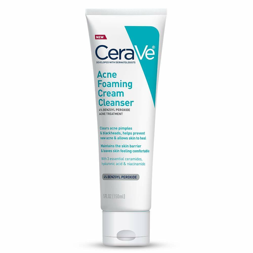 CeraVe Acne Treatment Foaming Cream Face Cleanser 4% Benzoyl Peroxide 150 mL NEW