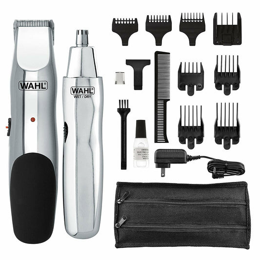 Wahl Groomsman Rechargeable Beard Stubble Mustache & Bonus Nose Trimmer 5622 NEW