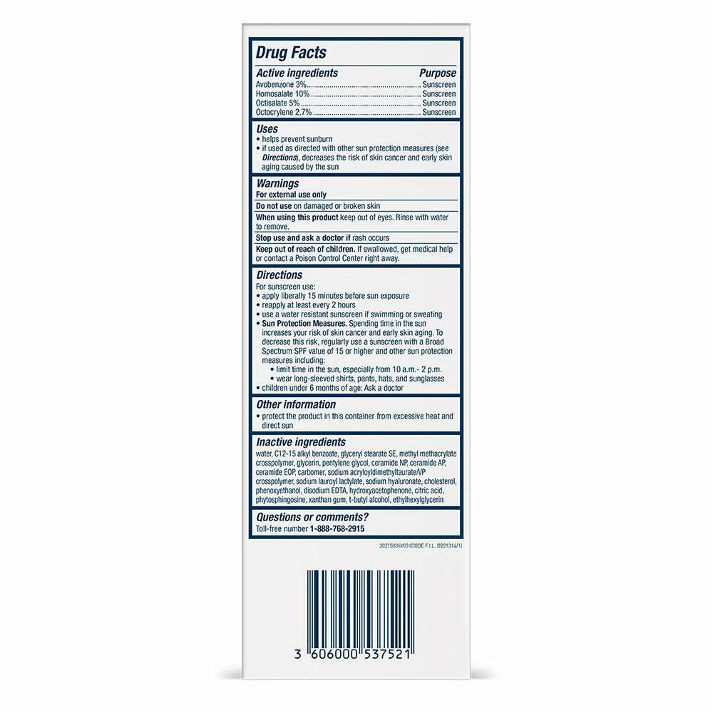 CeraVe AM Ultra Light Moisturizing Lotion SPF30 Hyaluronic Acid Sunscreen 50 mL
