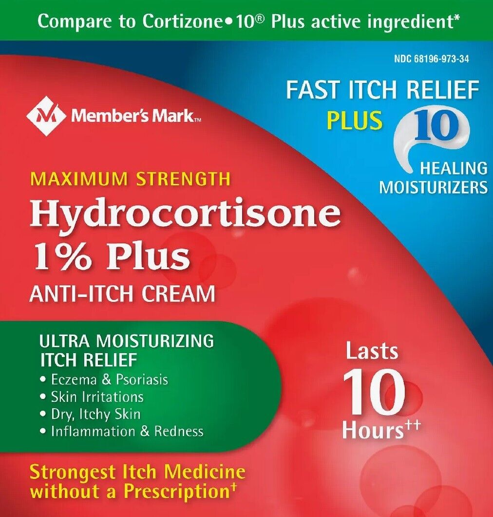 4x Members Mark 1% Hydrocortizone Cream 56g Itching Relief Dematitis Eczema
