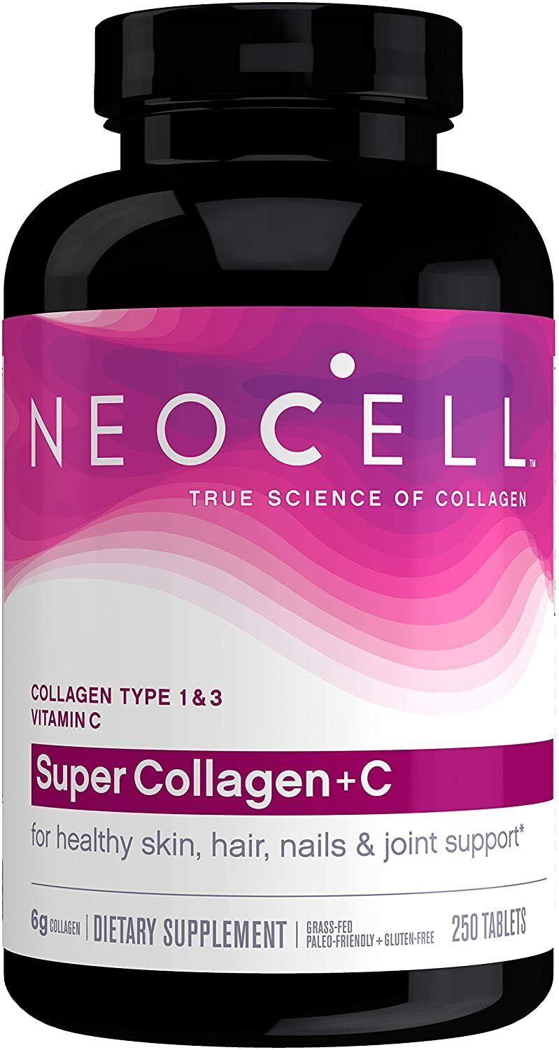 NEOCELL SUPER COLLAGEN + C Types 1 & 3 6,000 mg 250 Tabs Hair Skin Nails Joints
