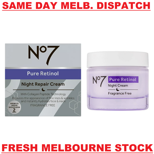 Boots No7 Laboratories PURE RETINOL - Night Repair Cream Anti Aging 50mL - NEW