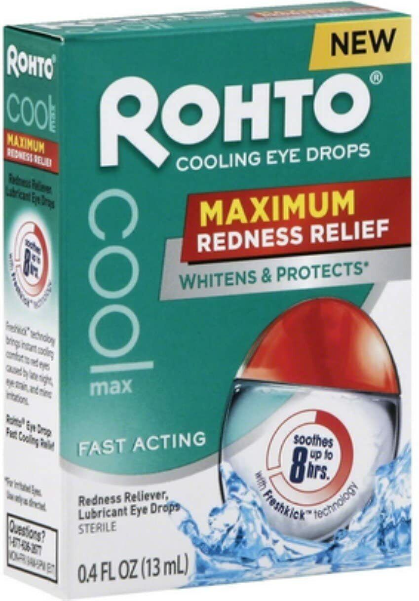 ROHTO COOLING LUBRICANT EYE DROPS MAX STRENGTH REDNESS RELIEF FREE EXPRESS POST