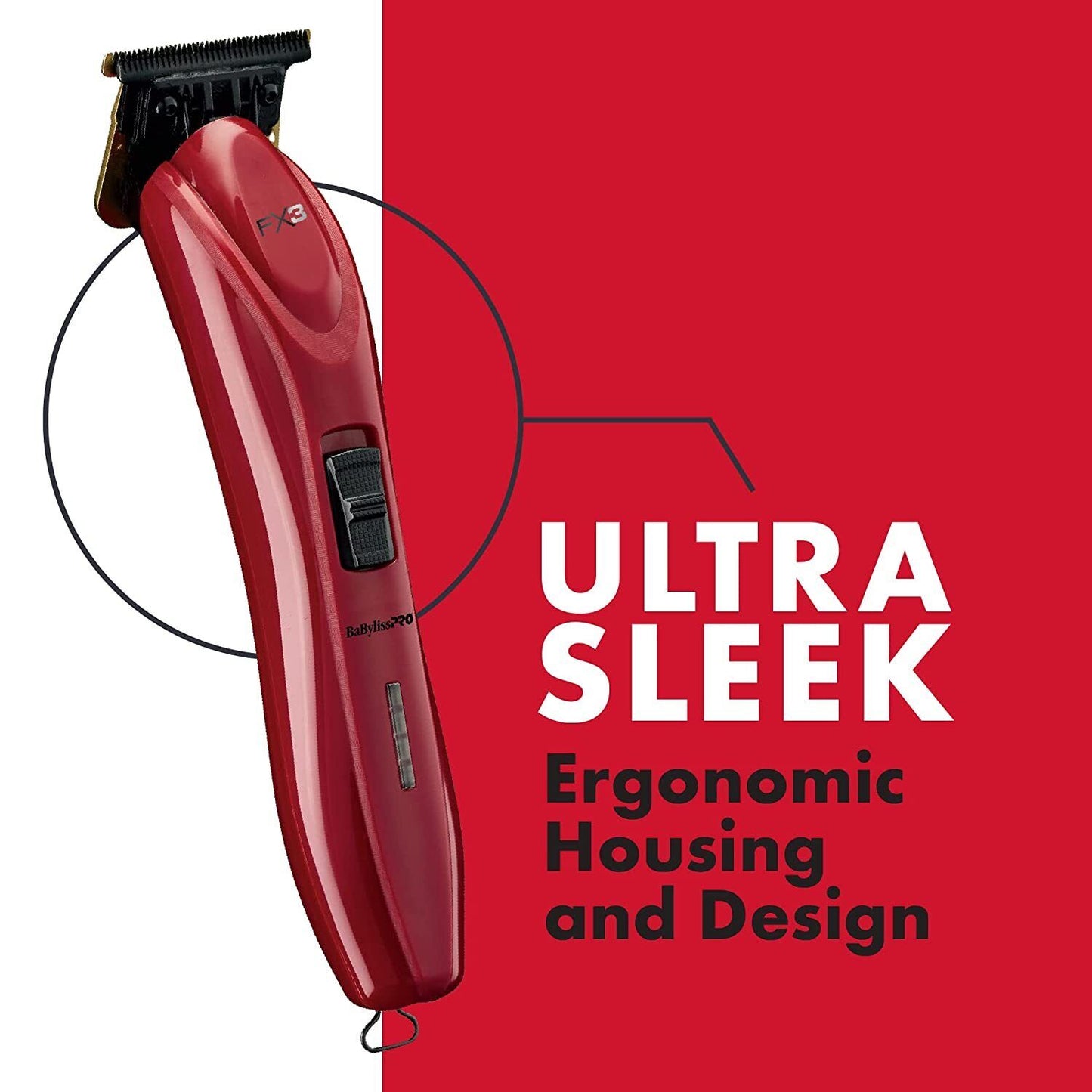 BabylissPRO FX3 Titanium Lithium High-Torque Hair Trimmer Babyliss PRO FXX3T RED