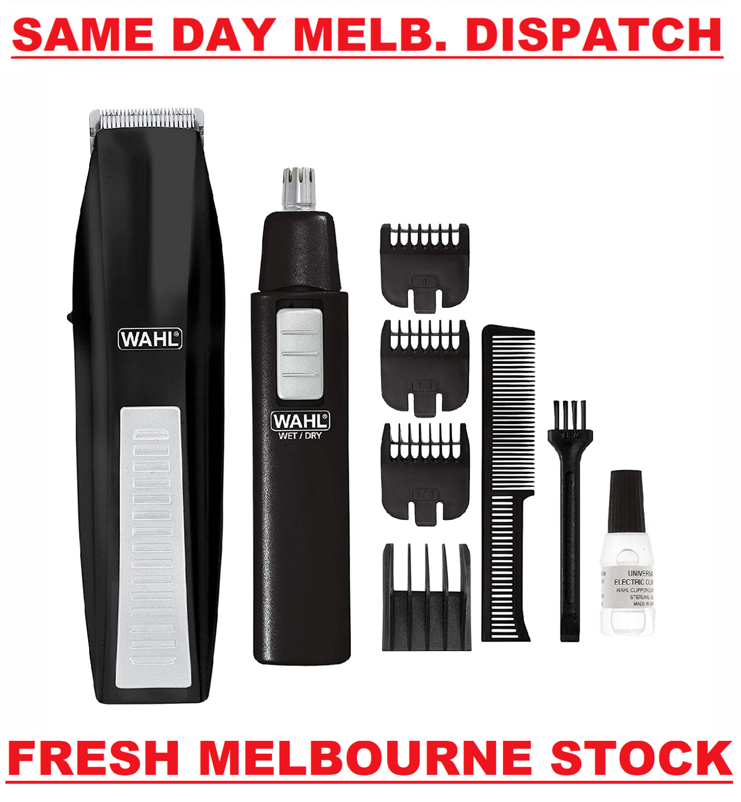 WAHL Beard Battery Shaver + Bonus Nose Ear Trimmer - Cordless Hair Grooming Kit