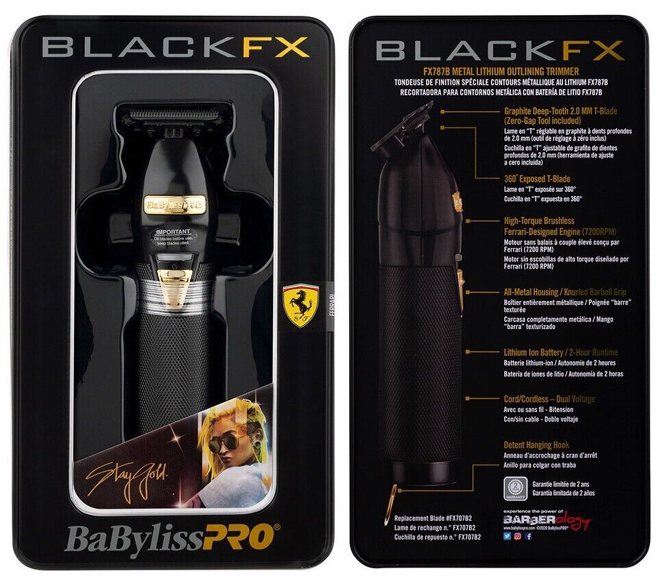 Babyliss Pro BlackFX Skeleton Outline Lithium Hair Trimmer- Black FX BabylissPro