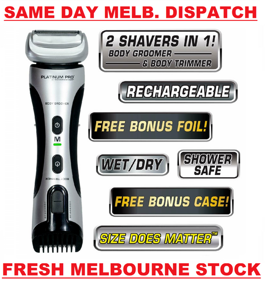 MANGROOMER Platinum PRO Body Groomer 2-IN-1 Shower Proof Dual-Sided Trimmer NEW