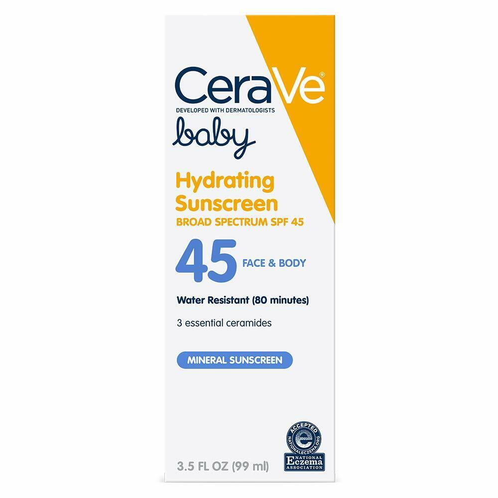 CeraVe Baby Hydrating Mineral Sunscreen SPF45 Lightweight Lotion 99 mL BRAND NEW