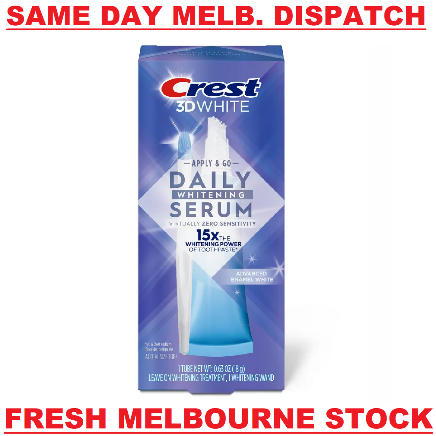 Crest 3D White Daily Teeth Whitening Serum Advanced Enamel Dental Treatment 18g