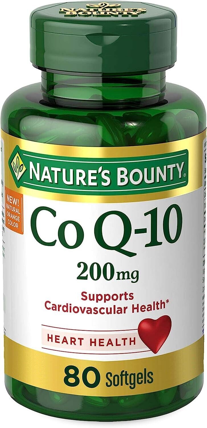 NATURE'S BOUNTY CoQ10 200mg Support Heart Health & Blood Pressure - 80 Soft Gels