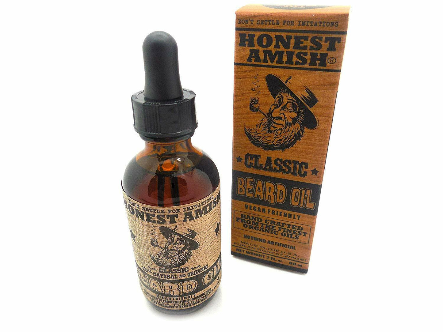 Honest Amish Beard Oil - Classic 2oz - Essential Oils Balm / Beard Care Products