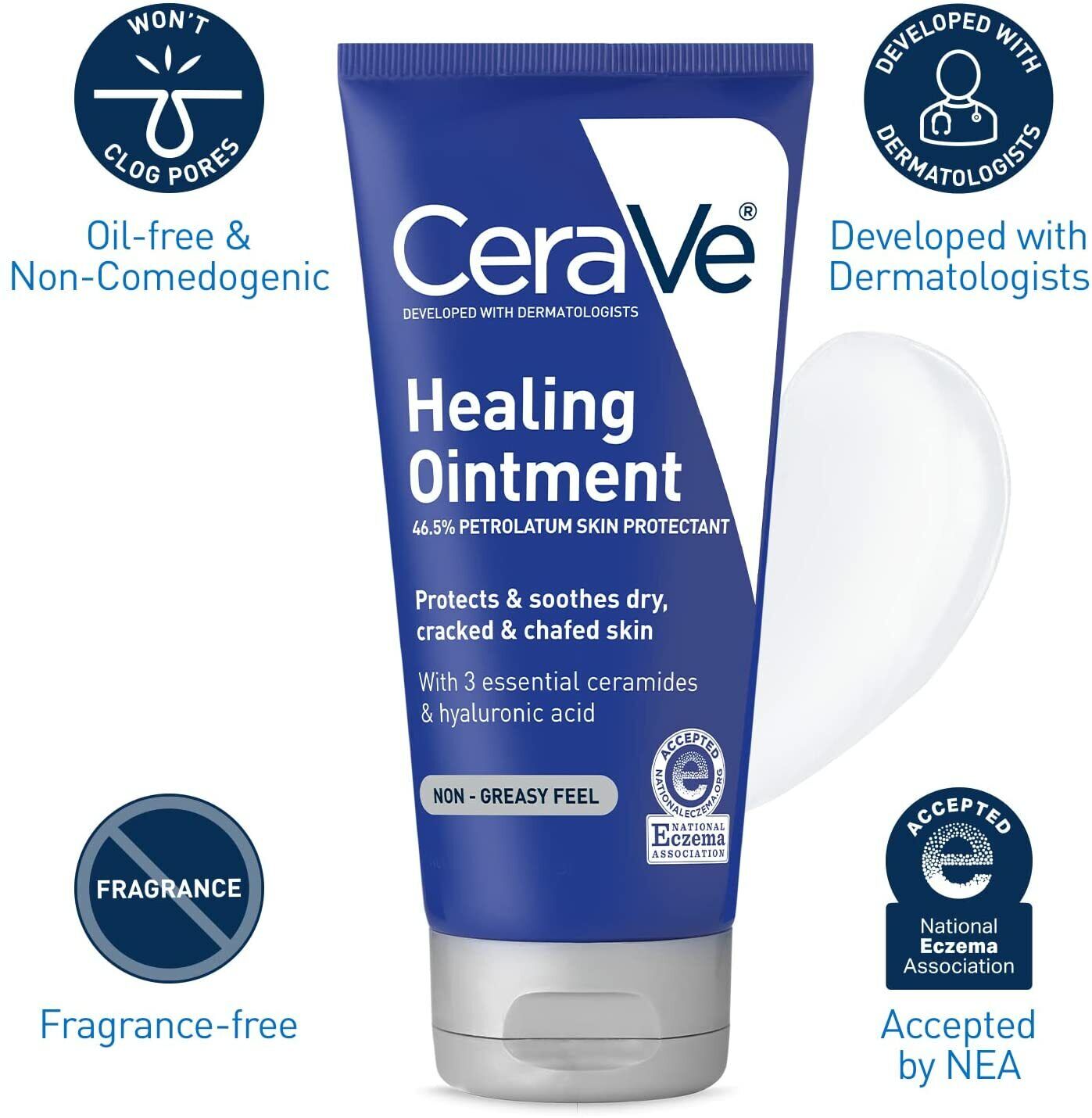 CeraVe Healing Ointment with Hyaluronic Acid - Protect & Repair Dry Skin 144g