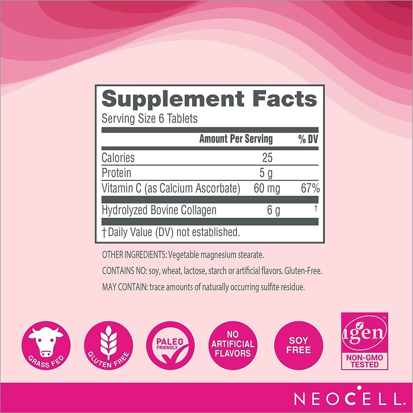 NEOCELL SUPER COLLAGEN + C Types 1 & 3 6,000 mg 250 Tabs Hair Skin Nails Joints