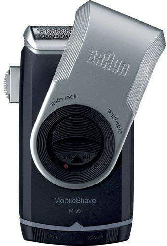 Braun Mens Mobile Shaver Precision Trimmer M-90 Washable Travel Battery Operated