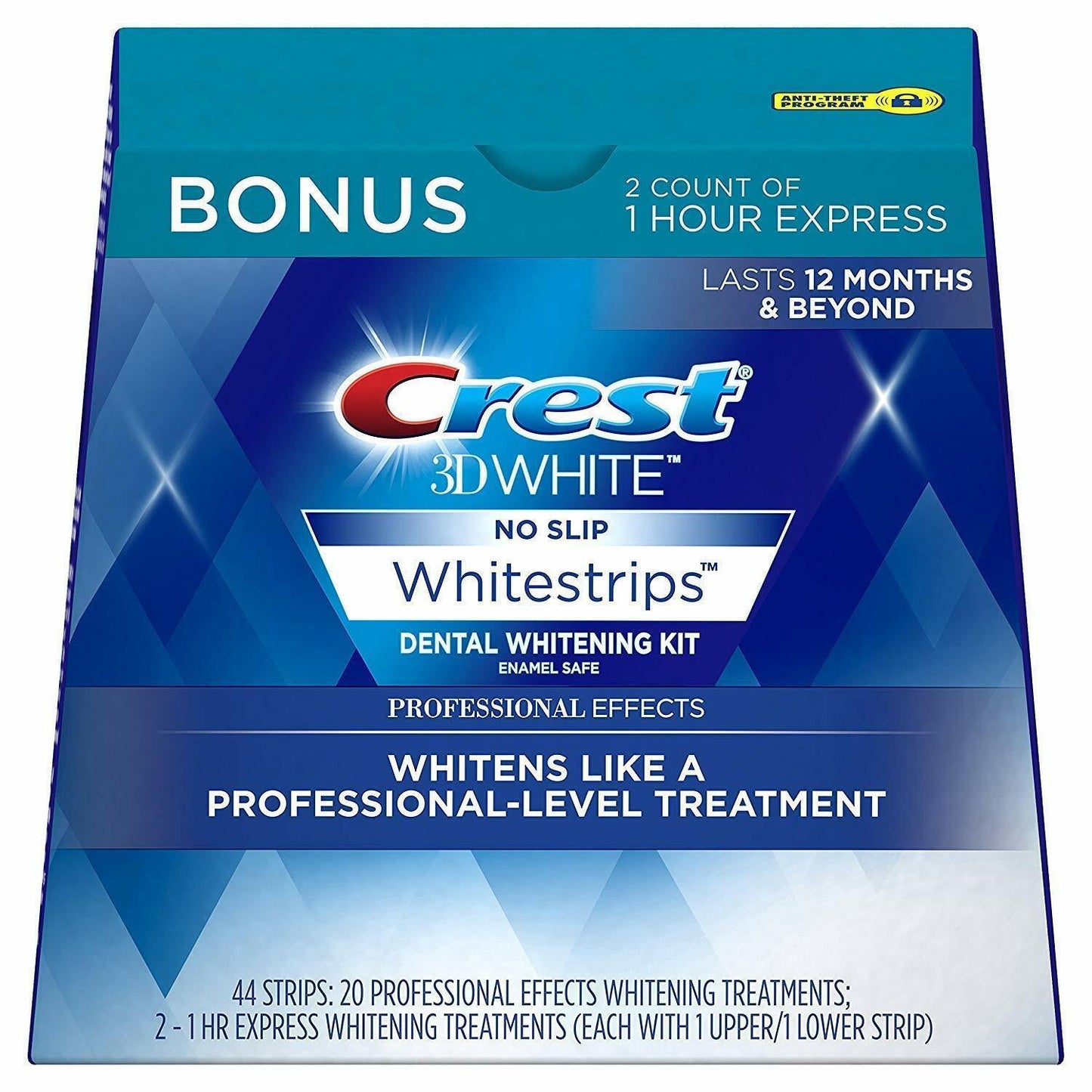 Crest 3D 40 x Professional Effects & 4 x 1HR Express Teeth Whitening (44 Strips)