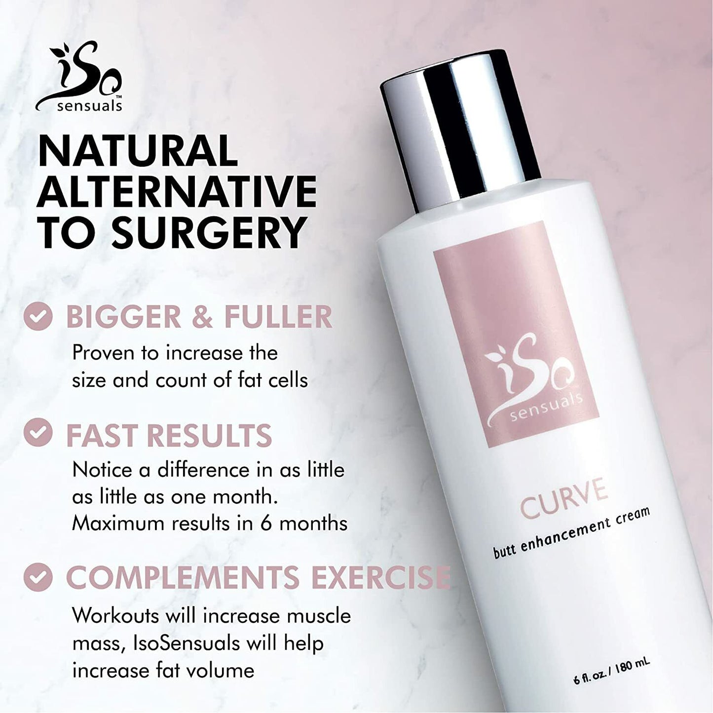 IsoSensuals CURVE Butt Enhancement Cream 180mL Firmer Booty FREE EXPRESS POST