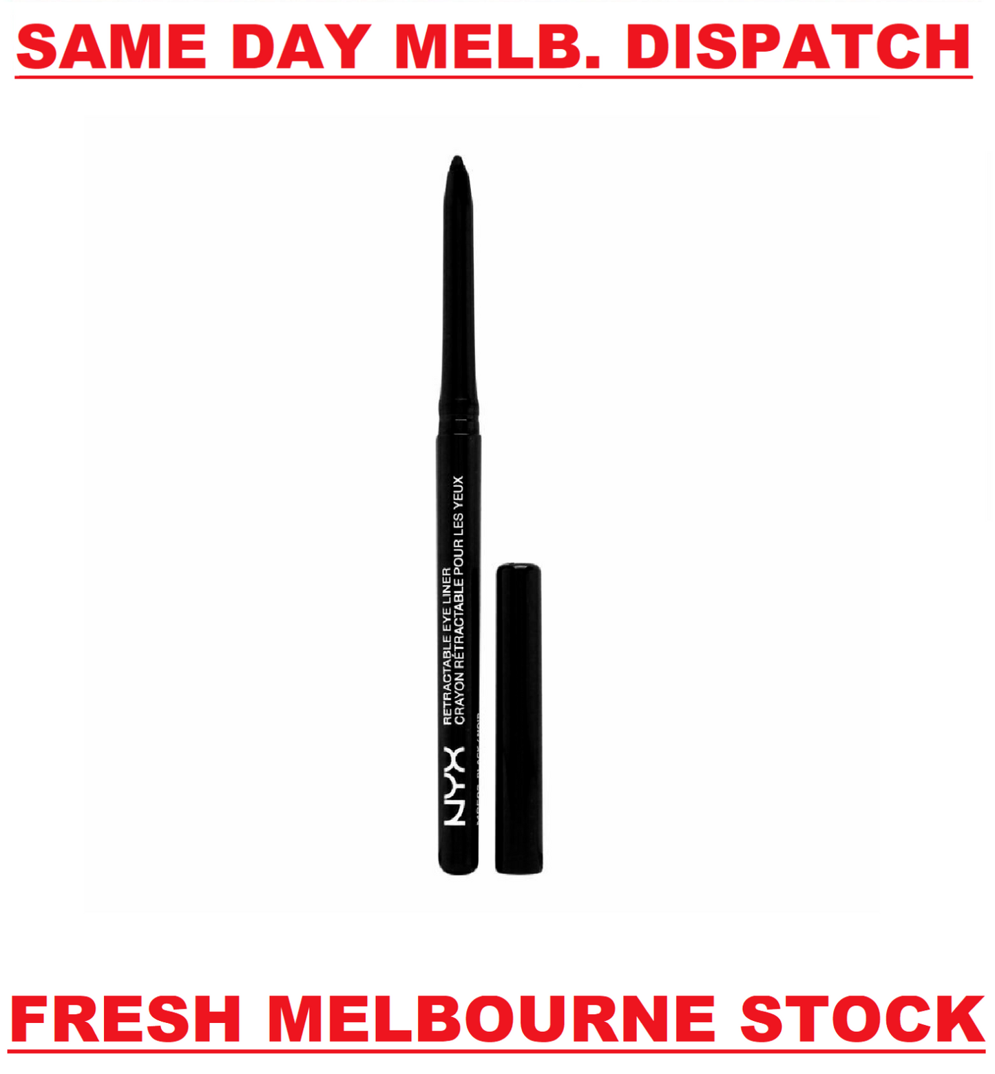 NYX Professional Makeup Retractable Mechanical Eyeliner Pencil BLACK MPE02 NEW